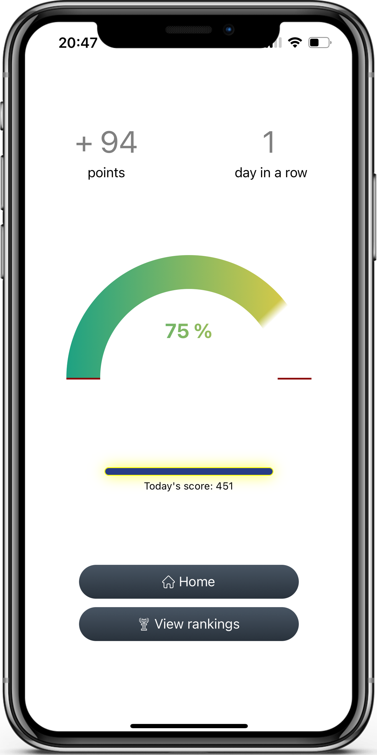 Points & Rankings in the Learn Norwegian app, screen 2 of 2
